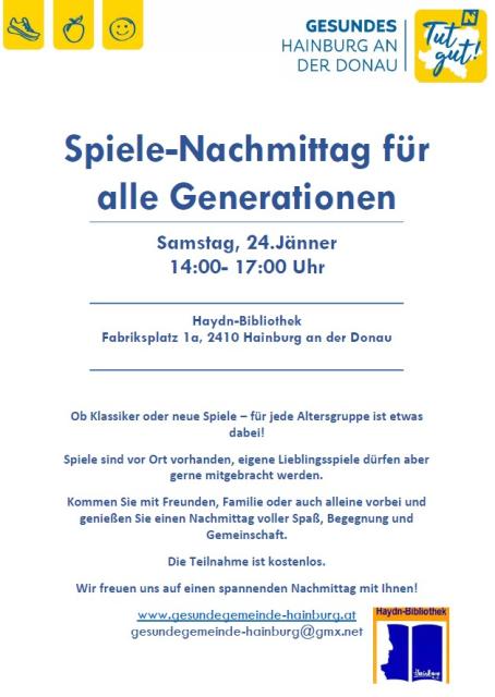Spielenachmittag für alle Generationen