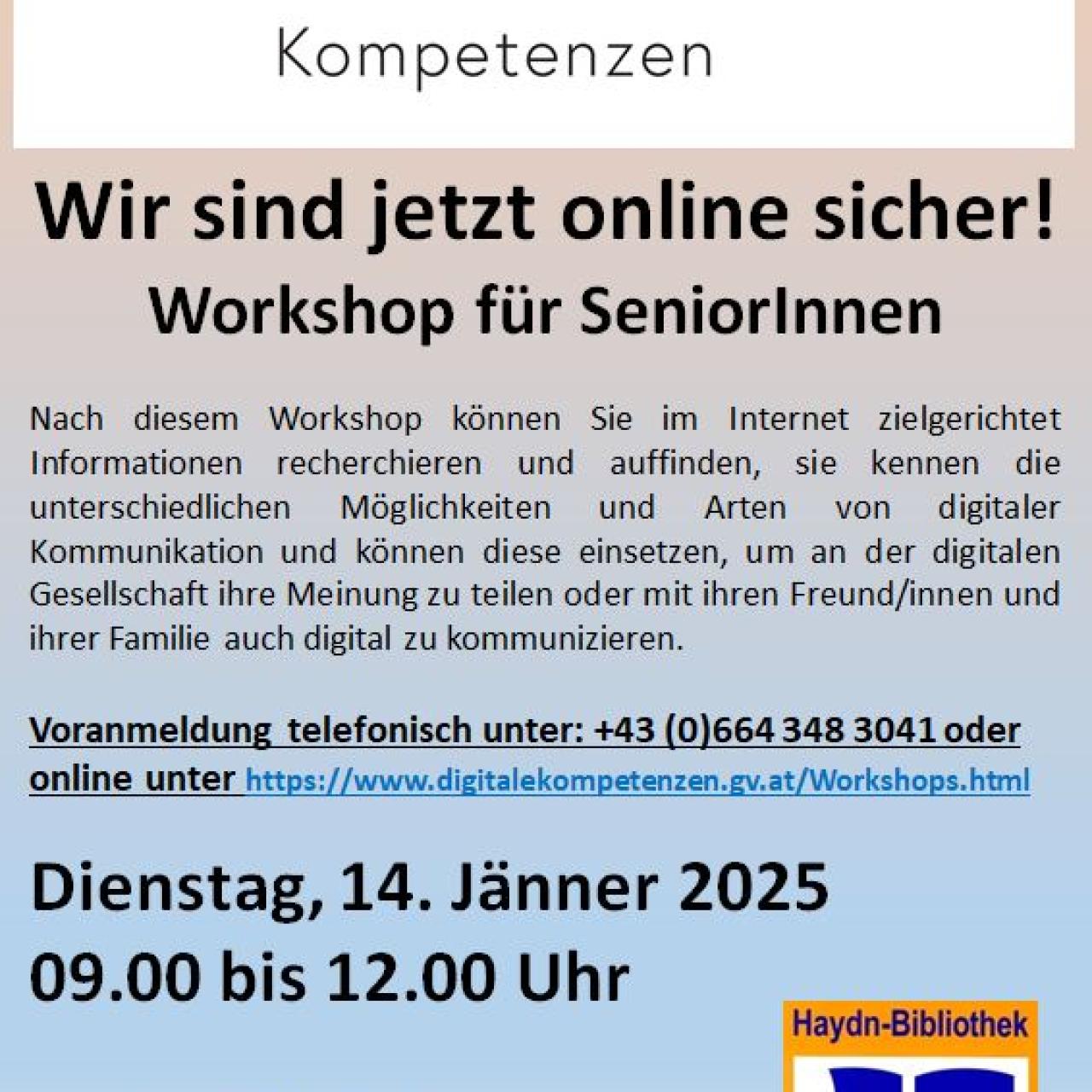 Digital Workshop Senioren 14.01.2025