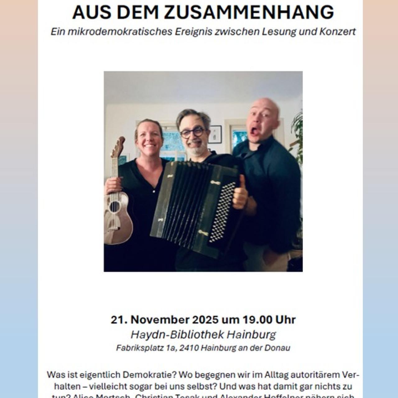 Aus dem Zusammenhang 21.11.2025