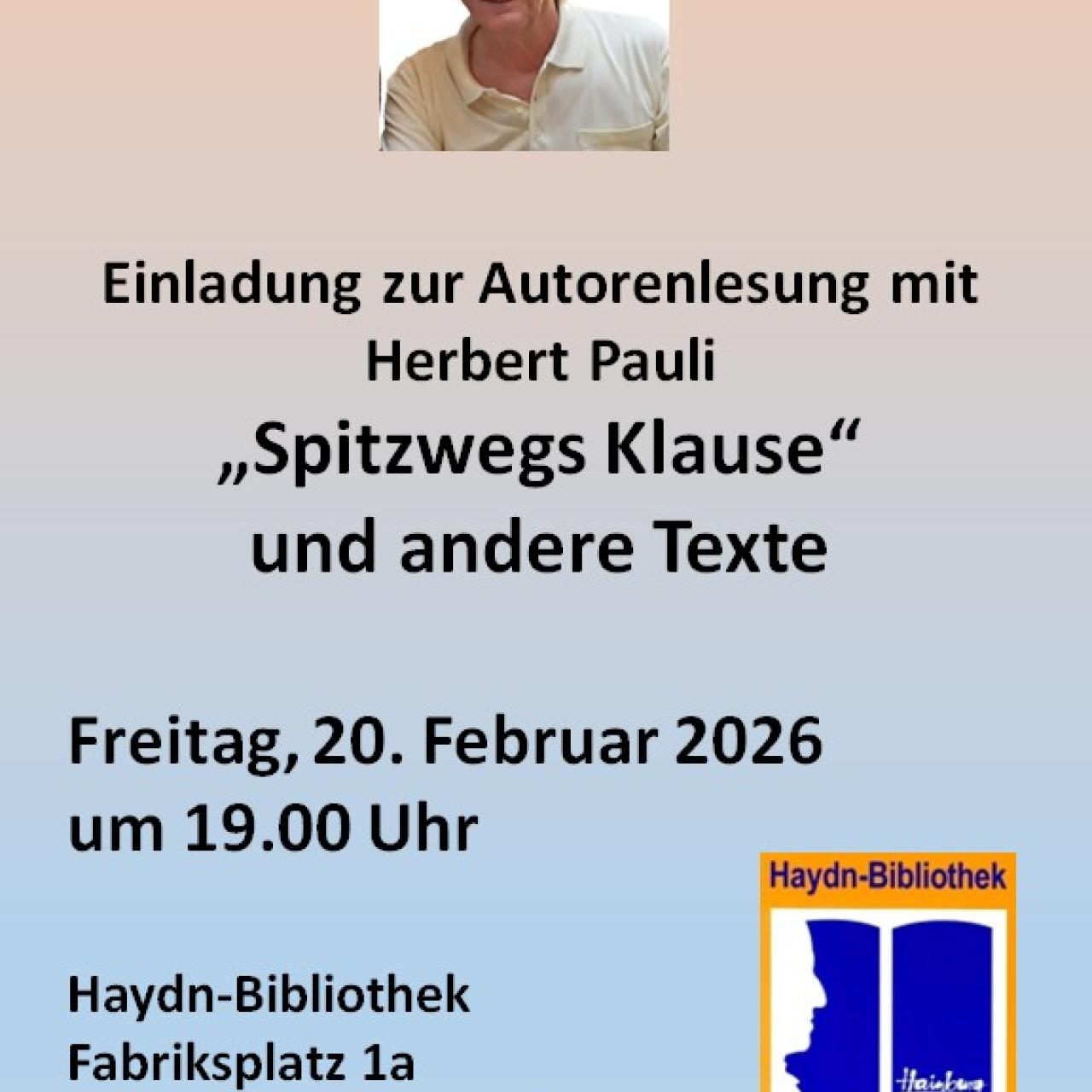 Lesung Herbert Pauli 20.02.2026